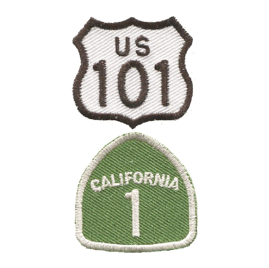 Mini Highway 101 and California Hwy 1 Patch – CA Badge 1-3/8″ (2-Pack, Iron on)