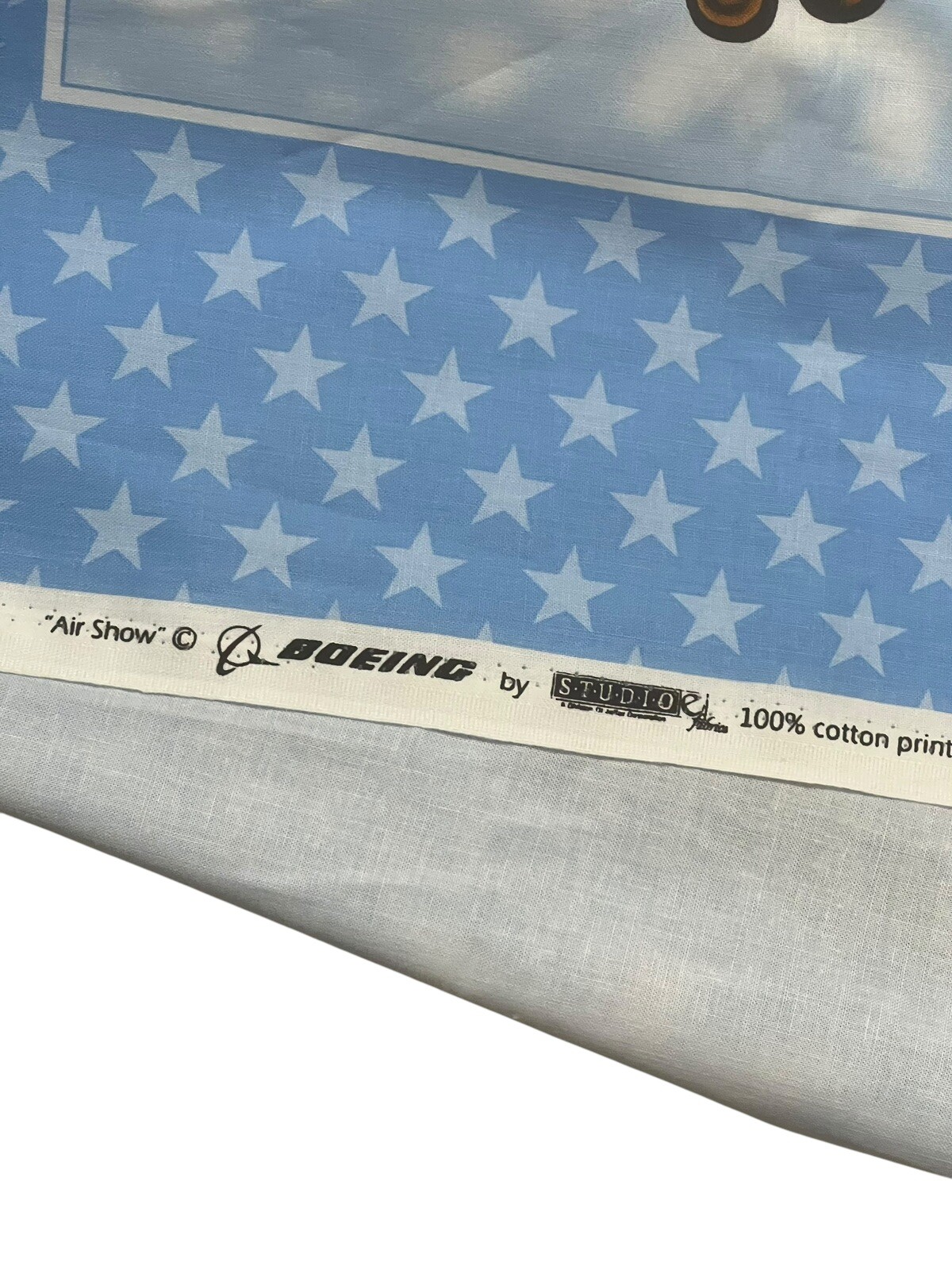 Vtg Boeing Air Show Fabric 7 Panels Aircraft WWII Warbirds Aviation Patriotic