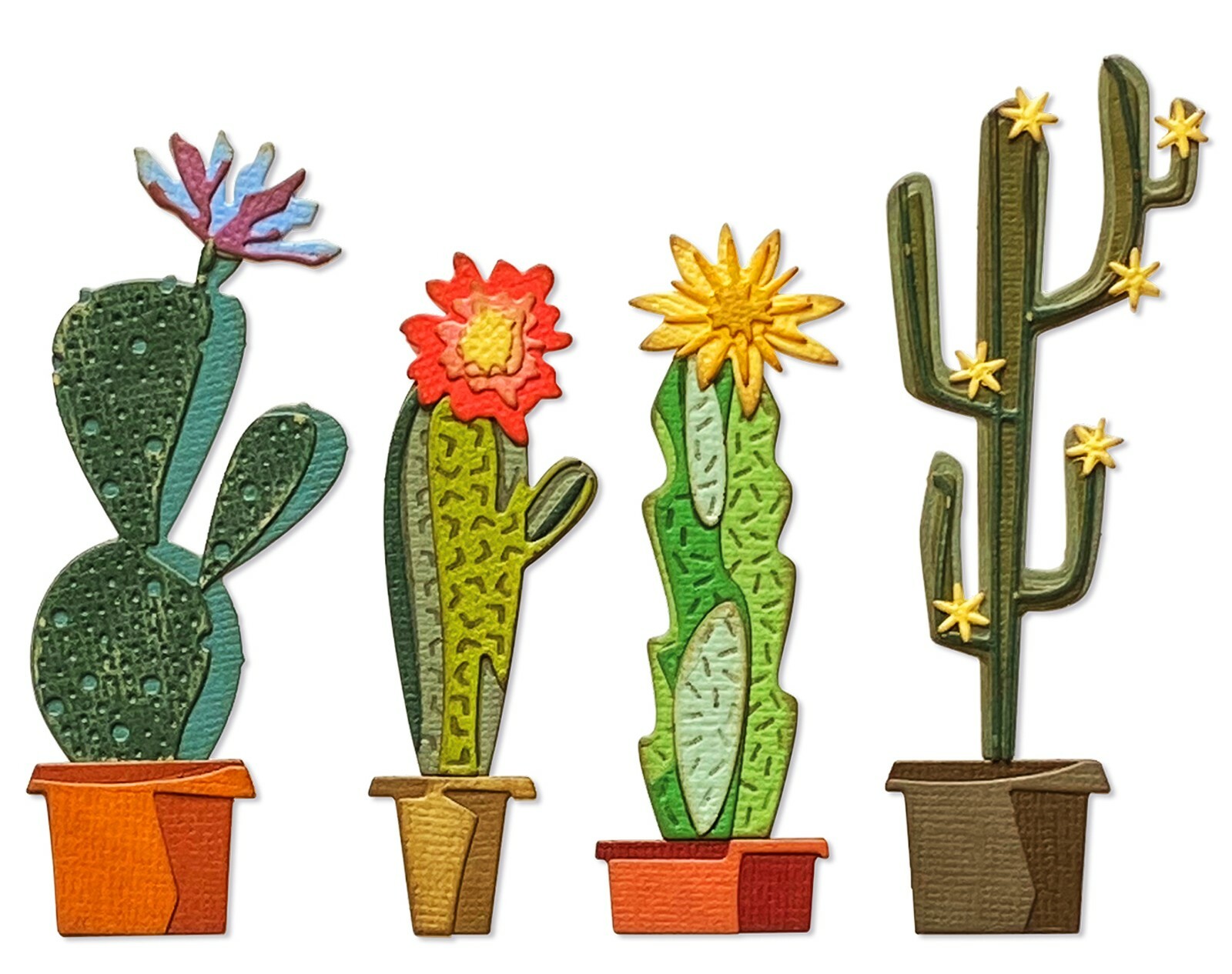 Sizzix Thinlits Funky Cactus 9PC set #665365 Retail $19.99 by Tim Holtz