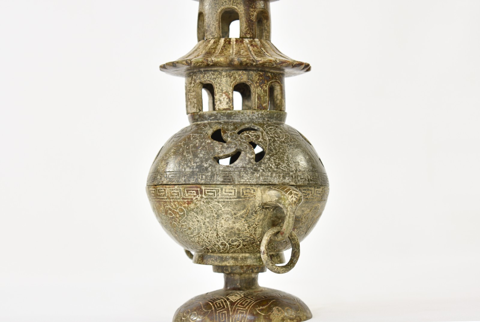 Asian Chinese Jade / Stone Carved Incense Burner