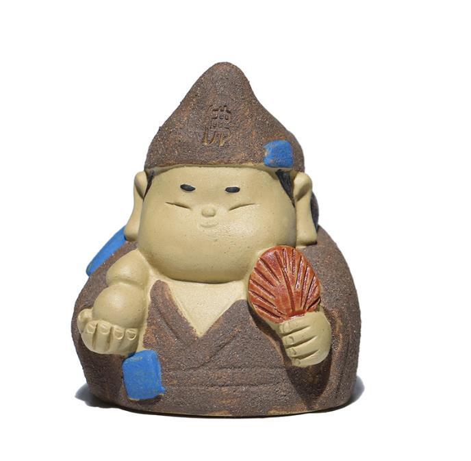 2.2″ China Yixing Zisha Pottery Duan Clay Living Buddha Mad Monk Tea Pet