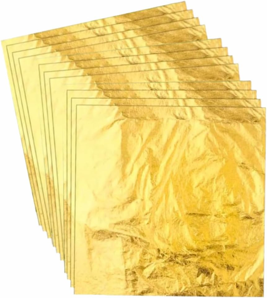 Gold Leaf Sheets for Art, 200Pcs Gold Foil Sheets for Painting, Resin, Gilding,