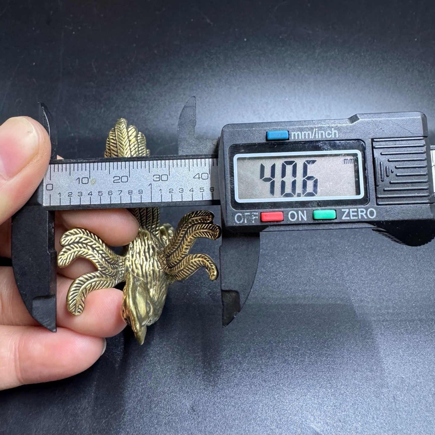 Vintage Solid Brass Phoenix Mini Figurine Chinese Feng Shui Auspicious Bird Desk