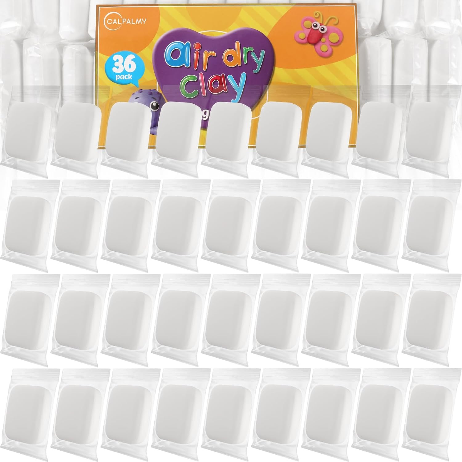 CALPALMY Air Dry Foam Clay (36 Pack), 360G White Moldable Soft Clay for Kids Gif