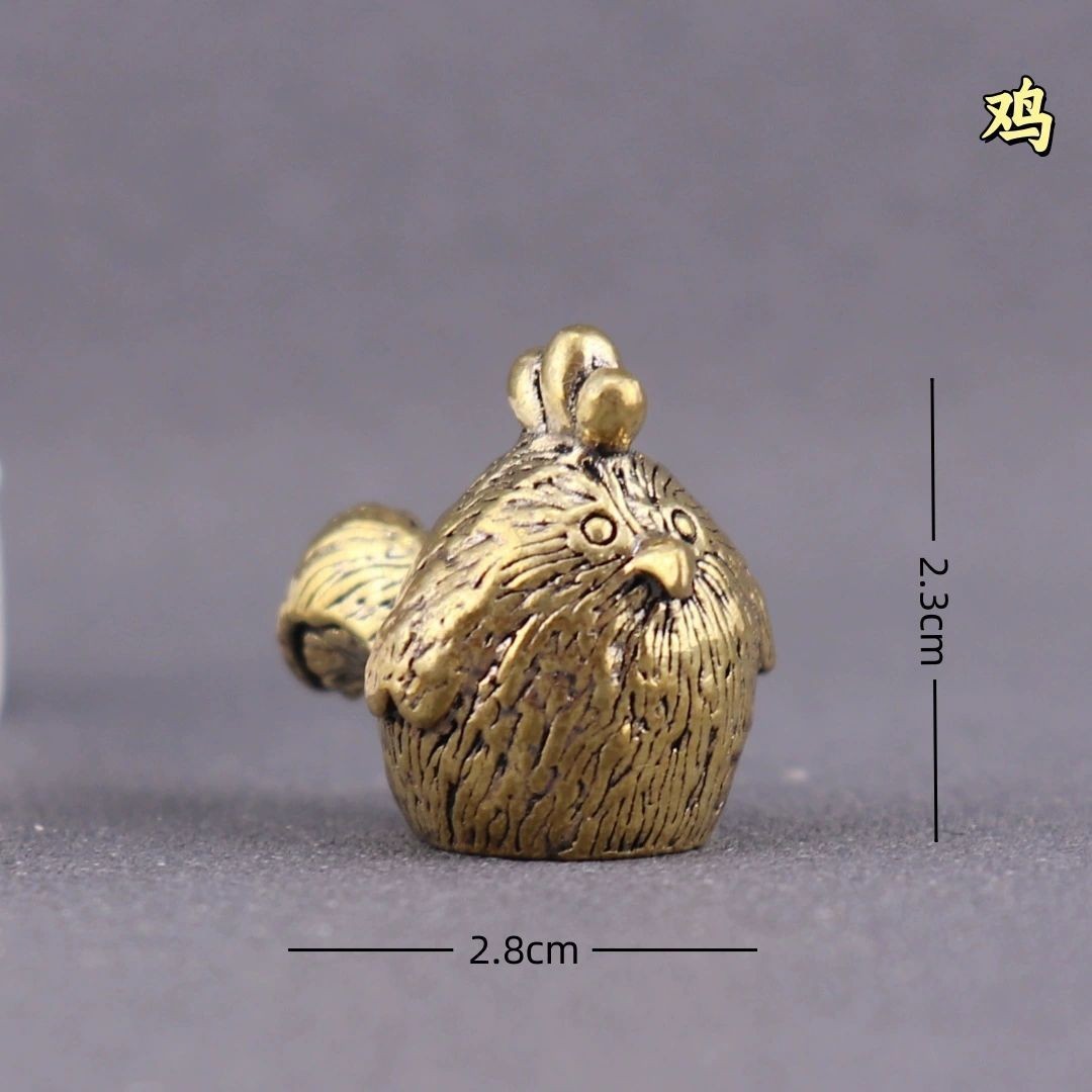 12 pcs Brass Chinese Zodiac Ornament Set Pure Copper 12 Animal Craft Decor