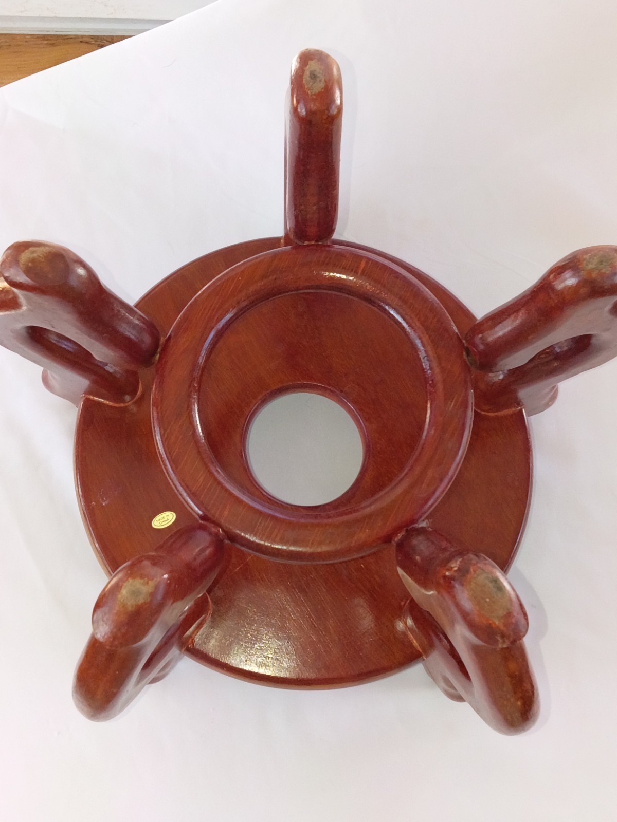 Vintage Wooden 5 Legged Plant/ Fish Bowl Stand Pedestal