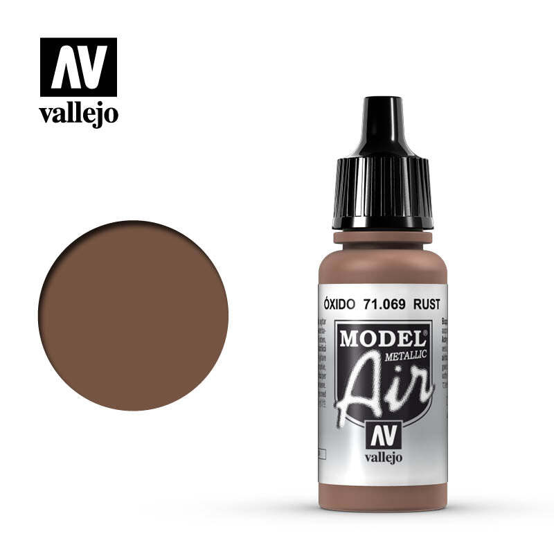 Vallejo 71069 Model Air Rust (Metallic) Acrylic Paint 17ml – US