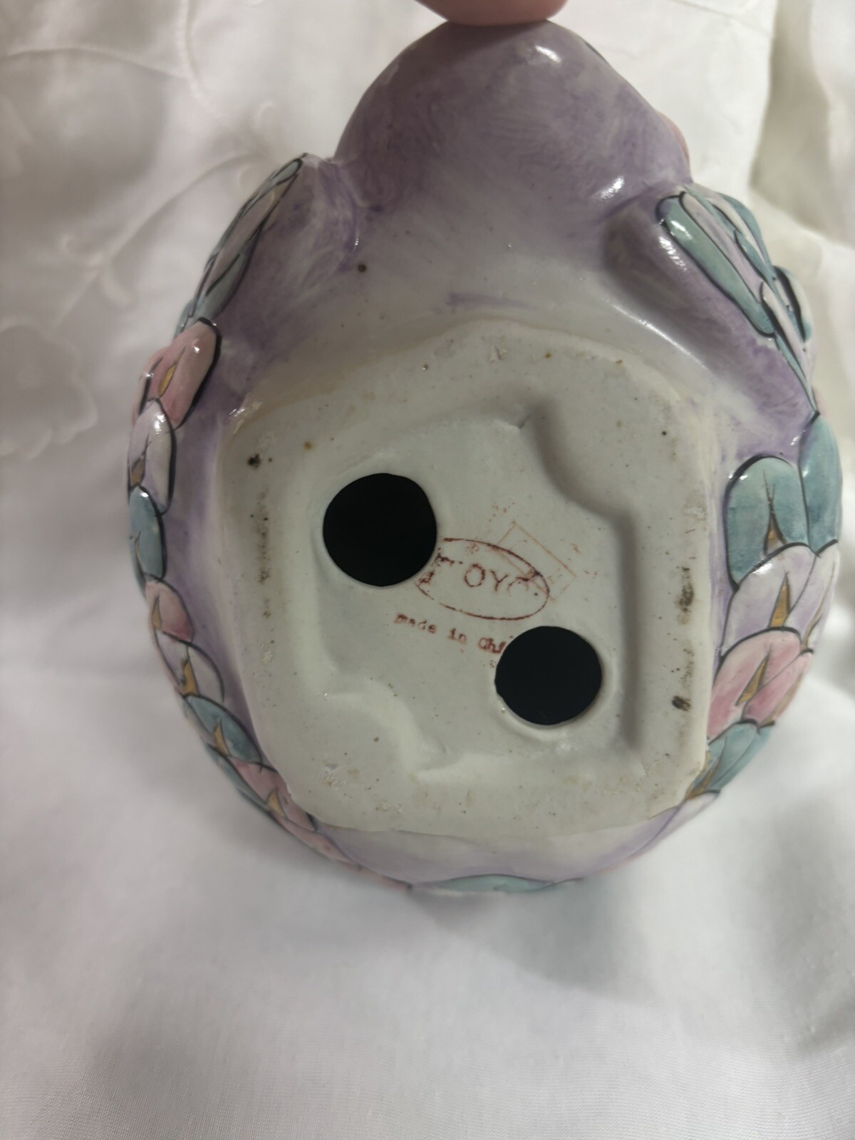 RARE Vintage H.F.P Macau Ceramic Love Birds Doves Chinese Porcelain TOYO