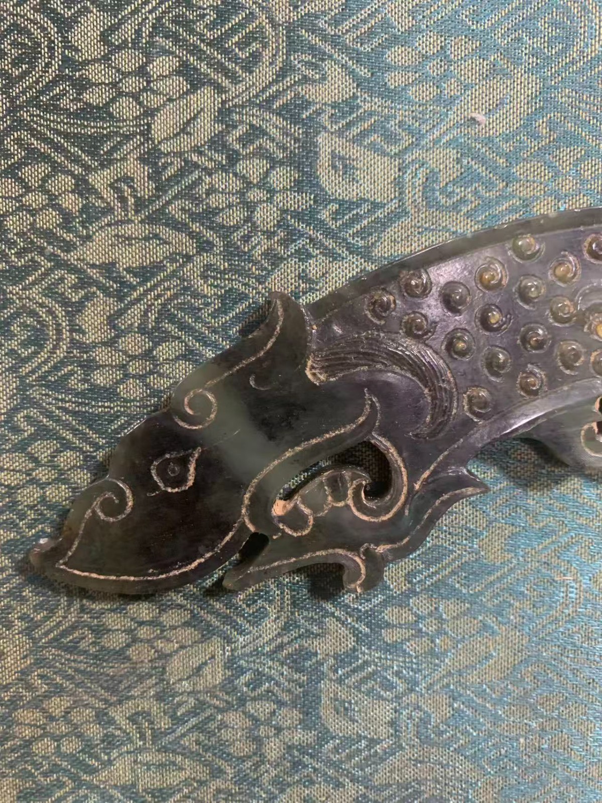 6.7Inch Chinese Old HeTian Jade Hand Carved *2Dragons Huang* 2Faces Plaque