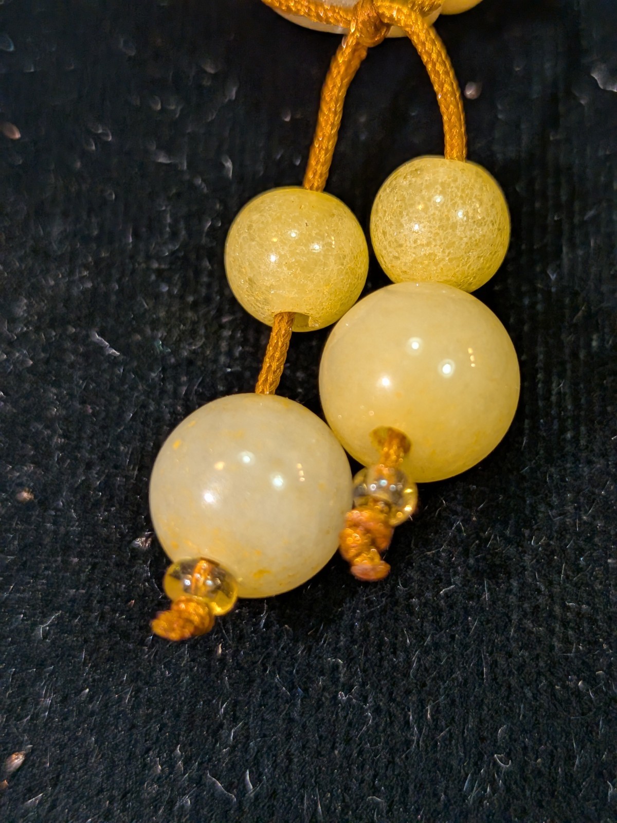 NOS Chinese Yellow /Honey Jadeite Lucky Frog Pendant 1980-2000 Ships US