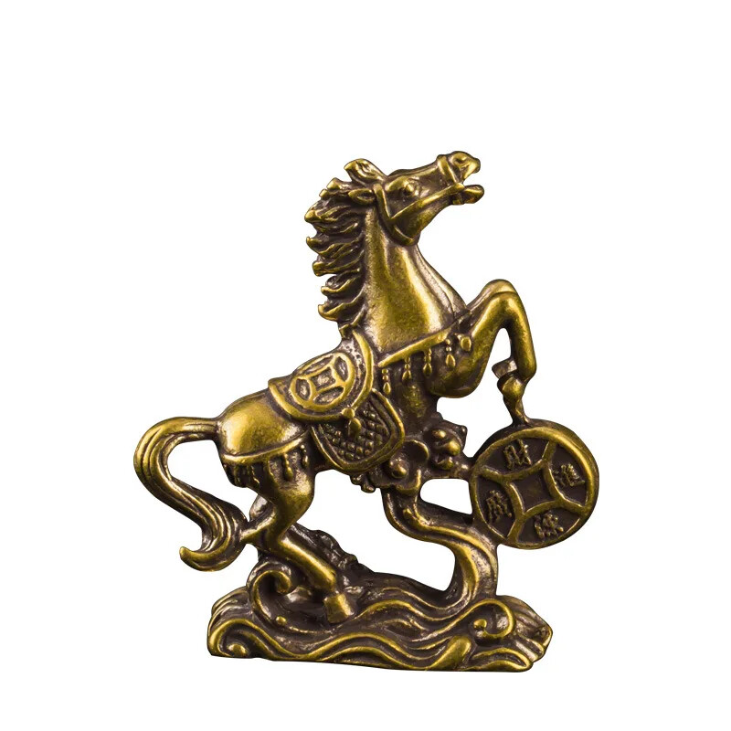 Brass Luck Statue Desk Ornament Zodiac Animal Figurines Miniatures Copper