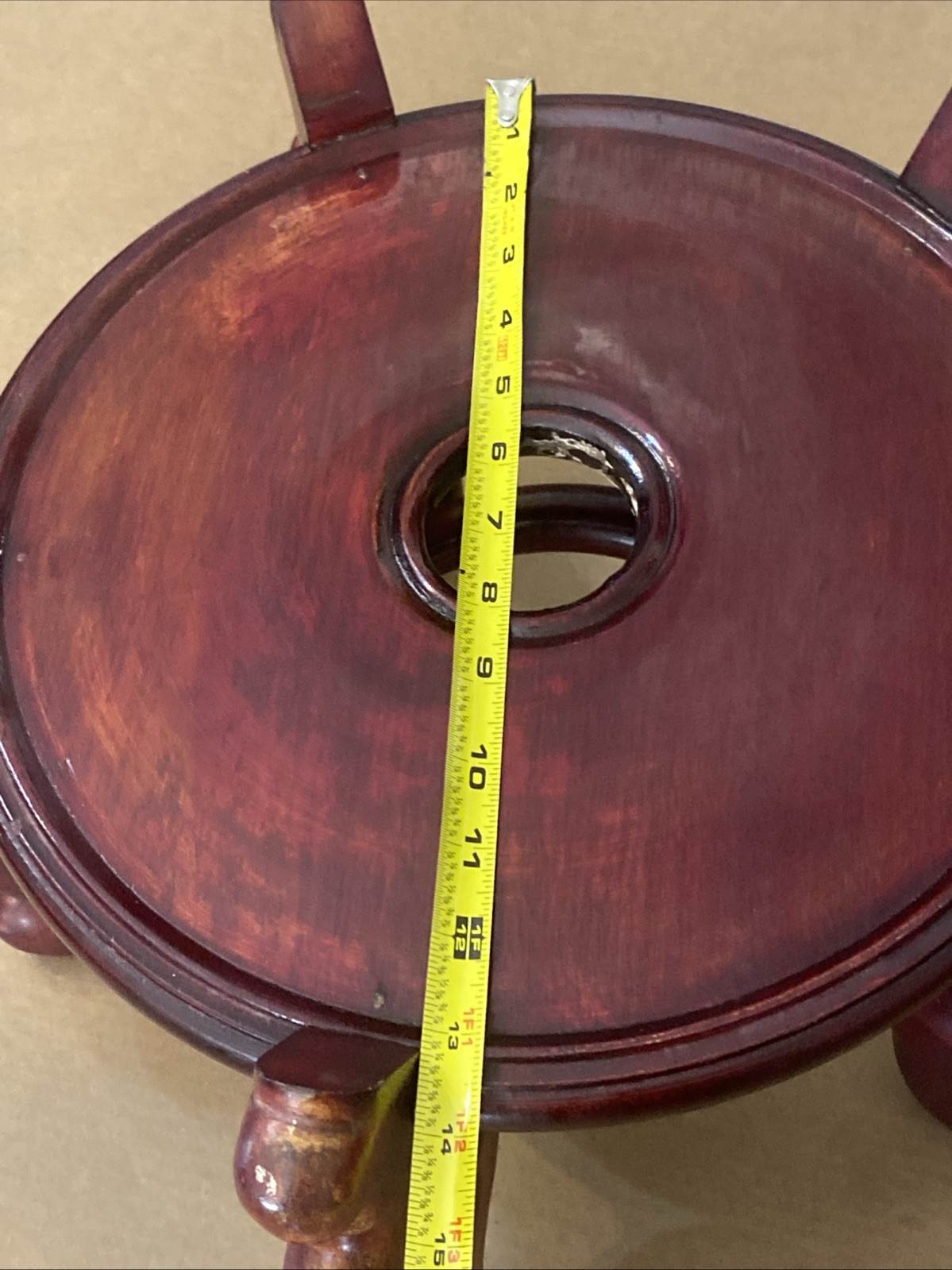 Antique Chinese Carved Rosewood Display Stand Base Vase Heavy And Well Crafted