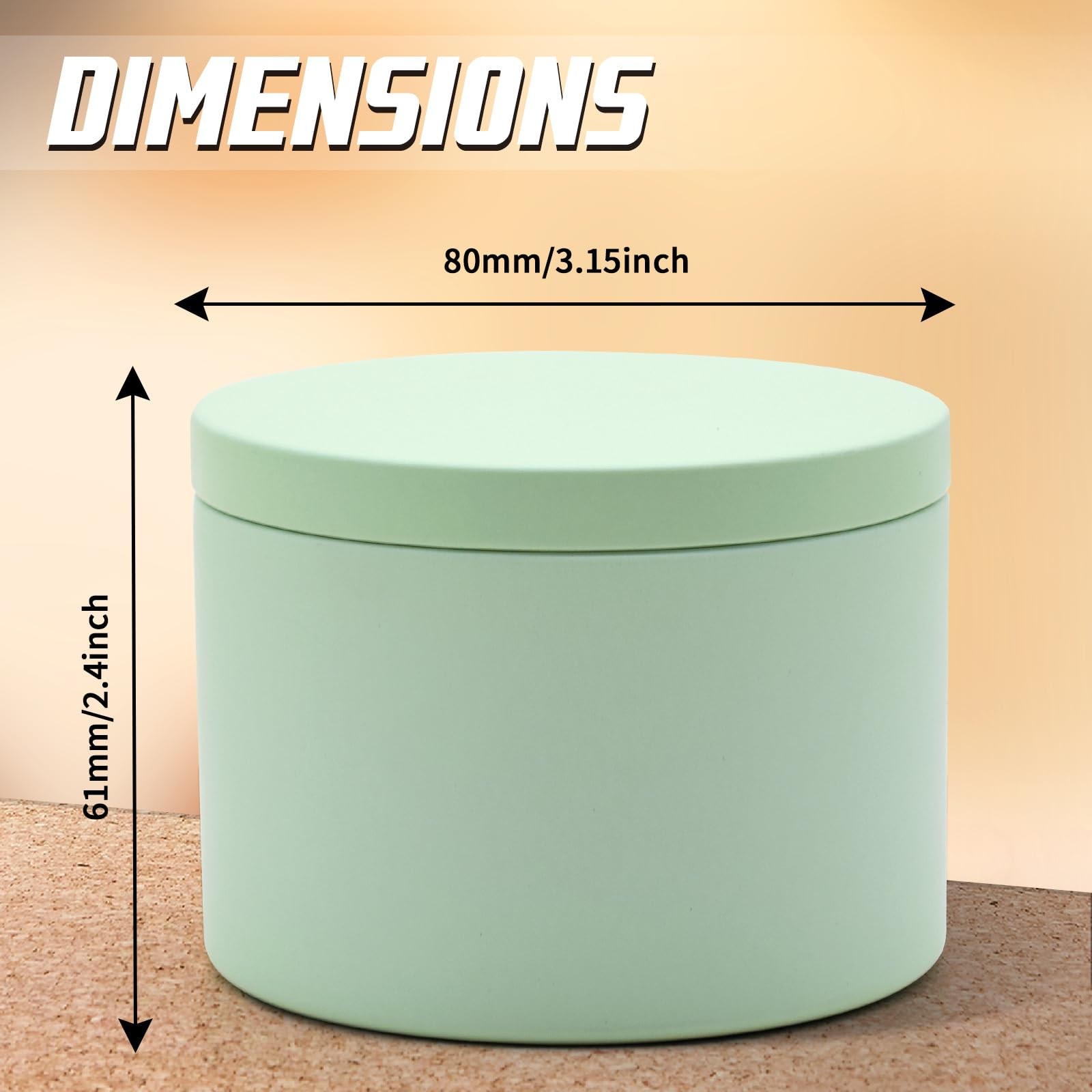 24 PCS 8oz Candle Tins Premium Matte Green Jars Empty Bulk Maker Container