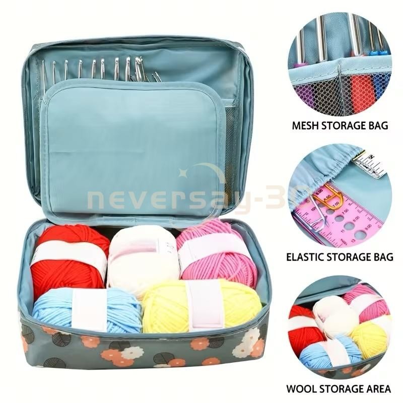 NEW 59-Piece Complete Crochet Kit Starter Beginners Kids W/ Yarn Knitting Tools