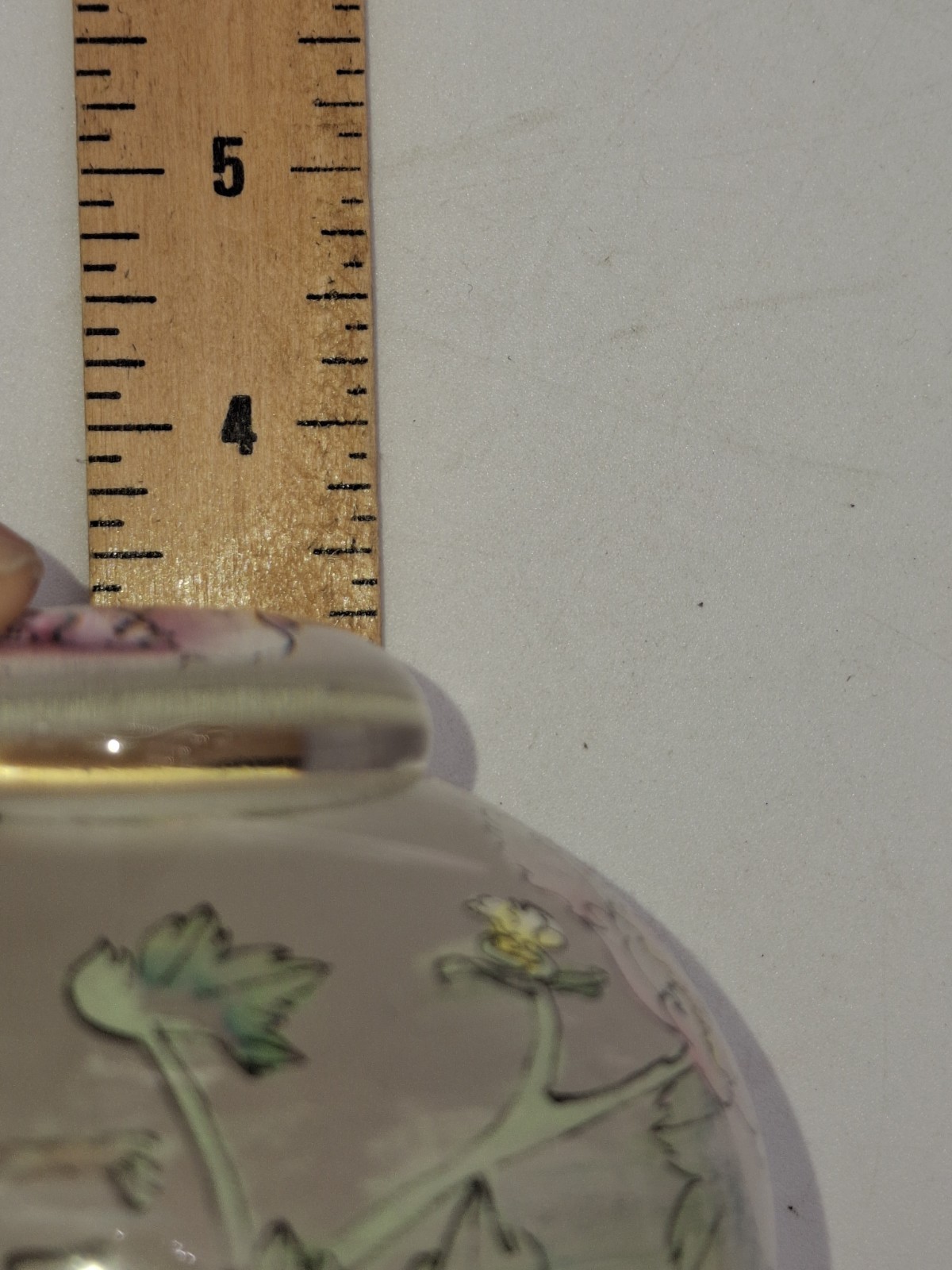 Vtg Reverse Painted Floral Garden Frosted Glass Snuff Bottle w Lid
