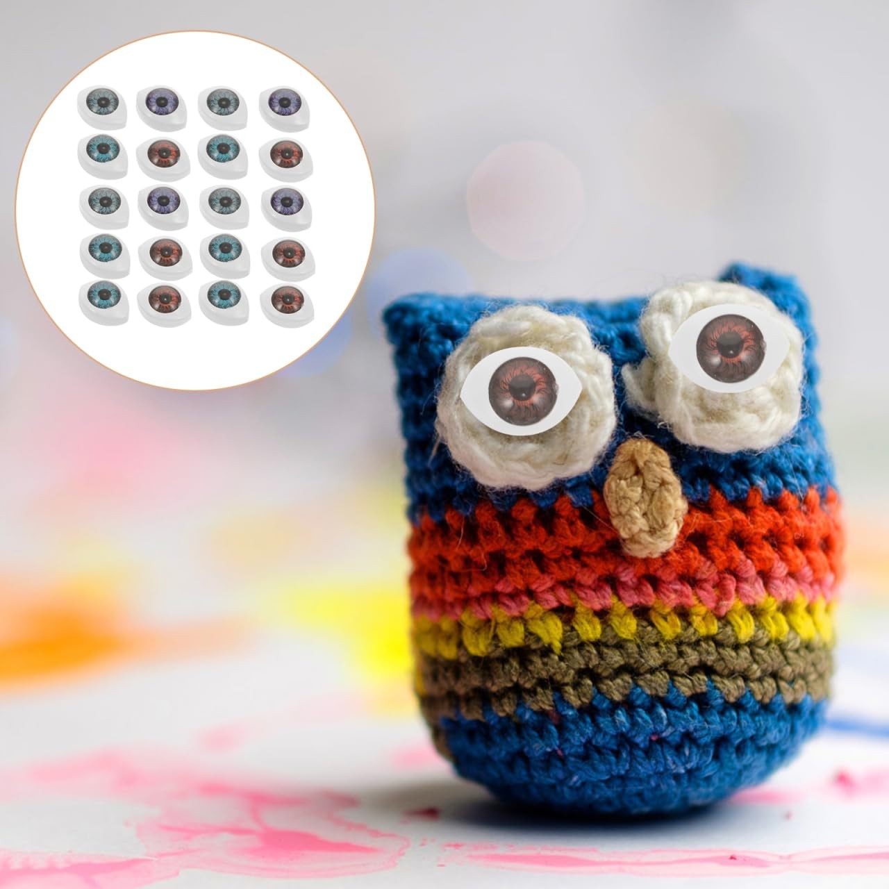 100 Pc Fake Eyeball Hemisphere Resin Eyes 0.55 In Doll Scrapbook Craft DIY Decor