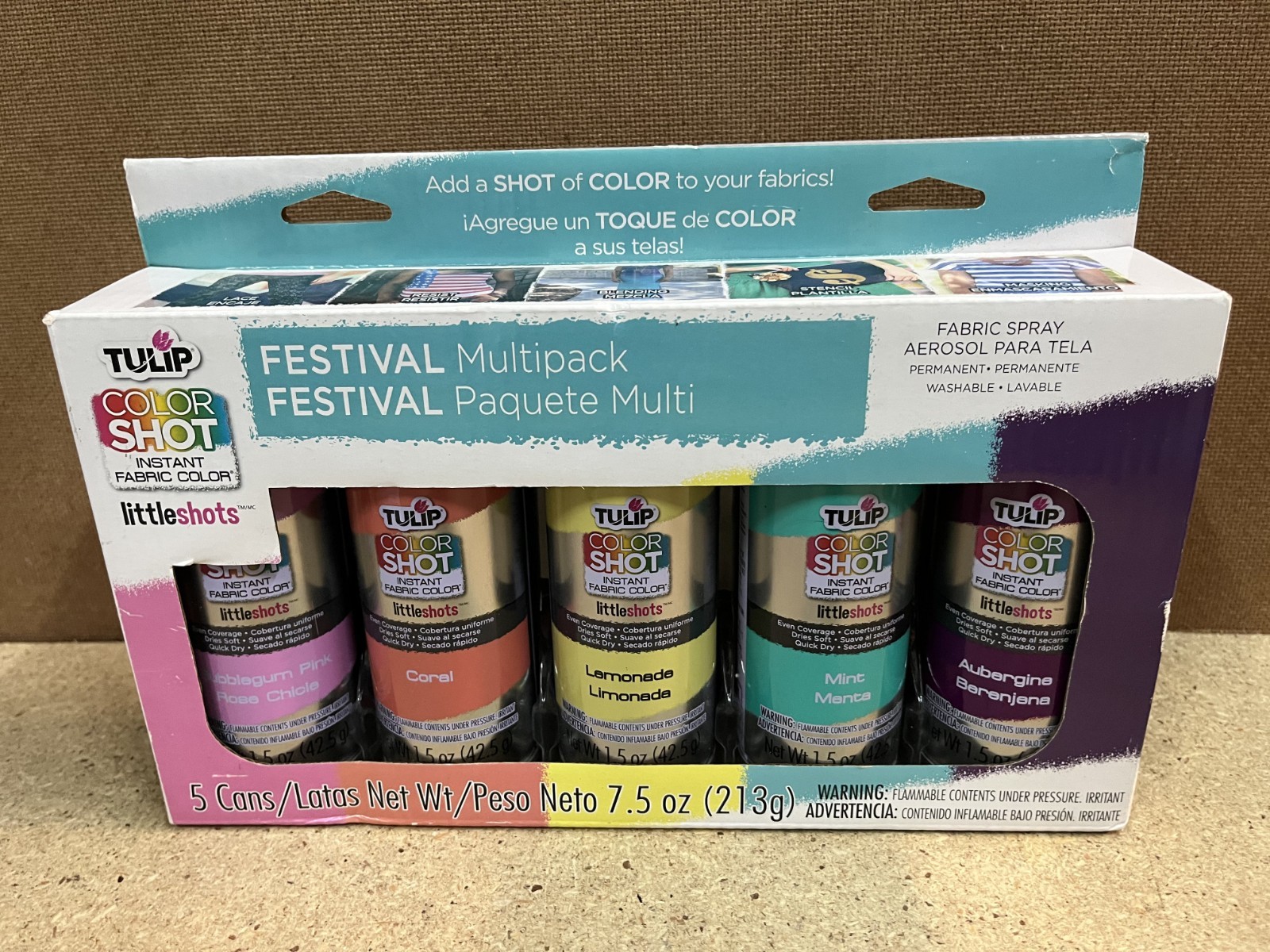 Tulip ColorShot Instant Fabric Spray Paint Festival Multiple Colors 5 Cans C87