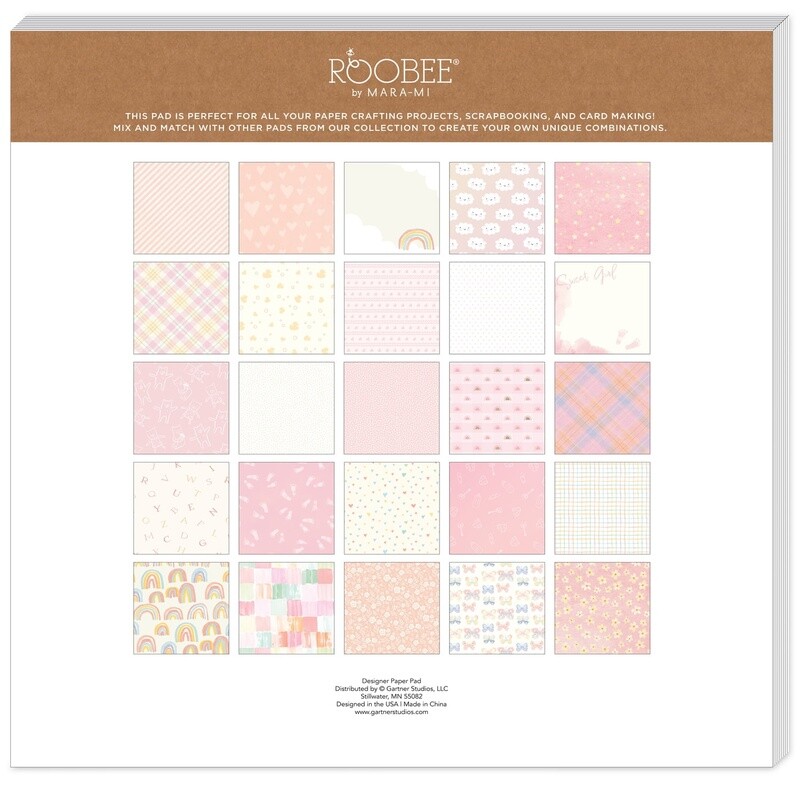 Baby Girl Scrapbook Paper Pack 12×12 50 Sheets 25 Designs Crafting Supplies New
