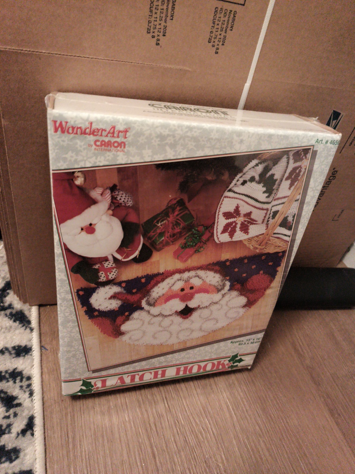 Wonder Art Caron Latch Hook Kit #4659 Kris Kringle Inside Mat 33″X 16″ Santa New