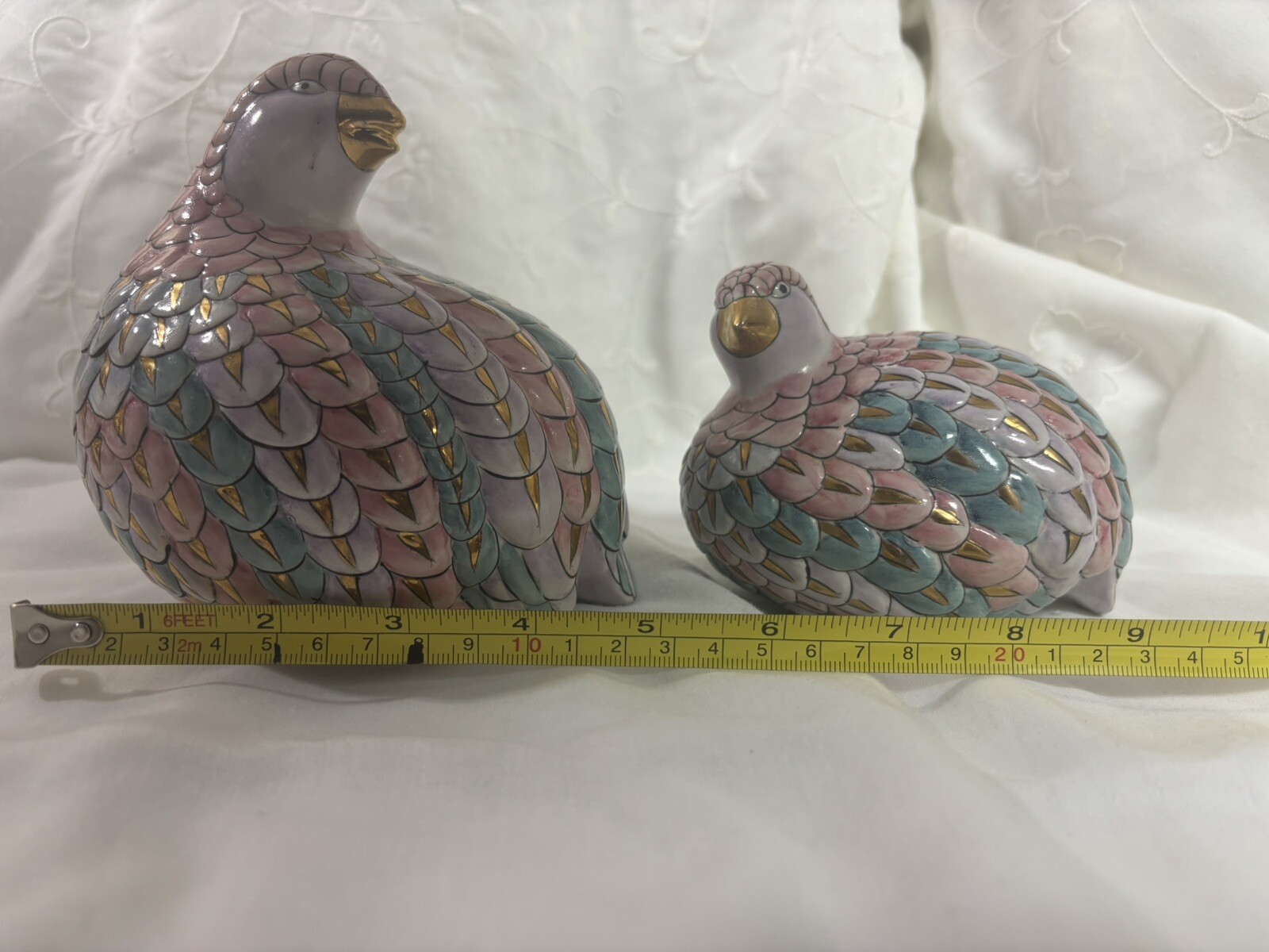 RARE Vintage H.F.P Macau Ceramic Love Birds Doves Chinese Porcelain TOYO