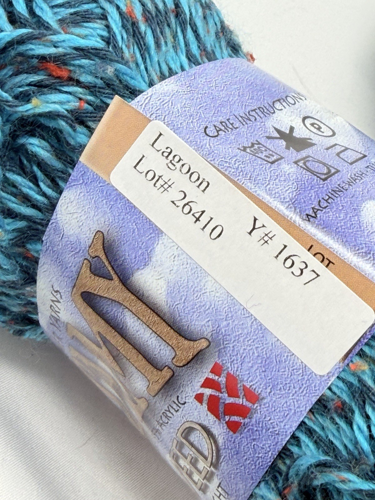 Lot of 2 Kraemer Yarns Tatamy Tweed DK Weight Lagoon Cotton Acrylic 250 Yds Y16