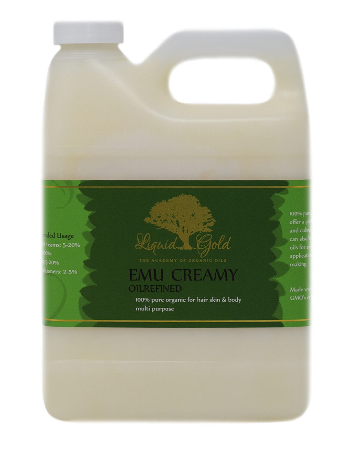 32 oz CREAMY EMU OIL BY LIQUID GOLD 100% PURE PREMIUM ORGANIC FRESH BEST QUALITY