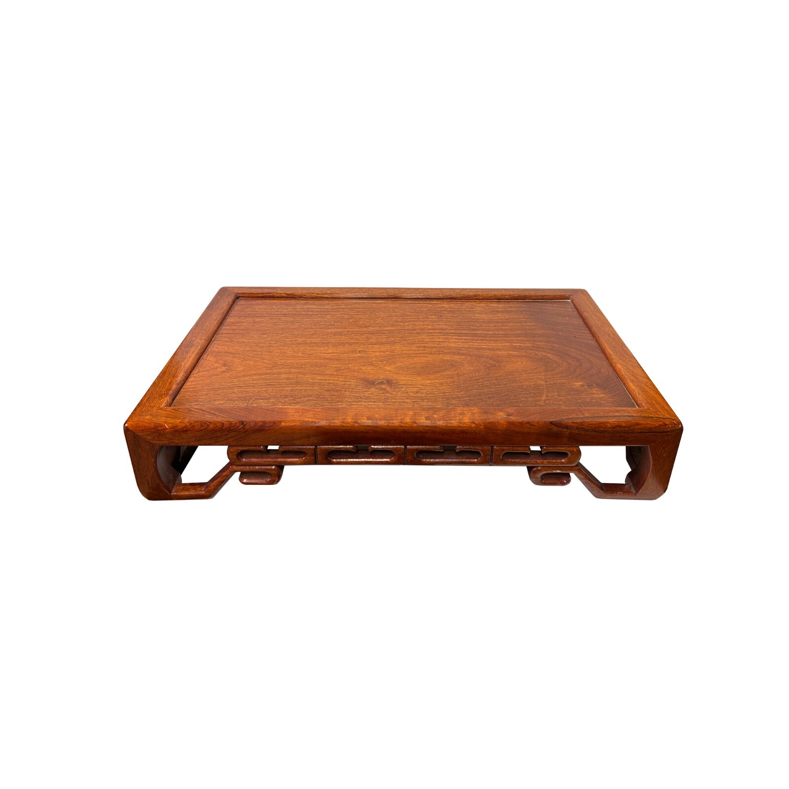 Natural Brown Wood Ru Yi Pattern Rectangular Table Top Stand Riser Easel ws3807
