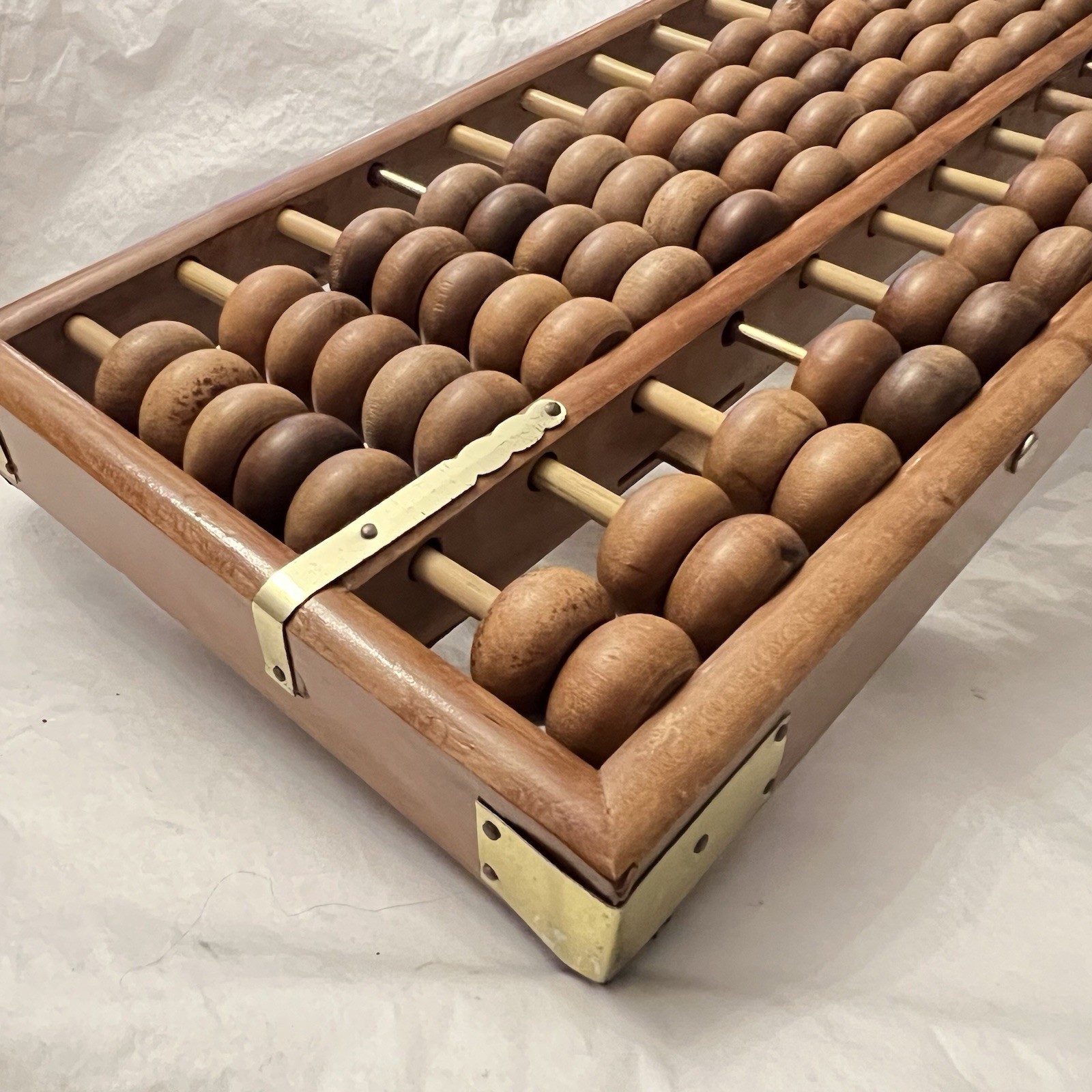 VTG Chinese Rosewood Abacus, 14.5”x 6.25” Brass Accents, Zhejiang Province