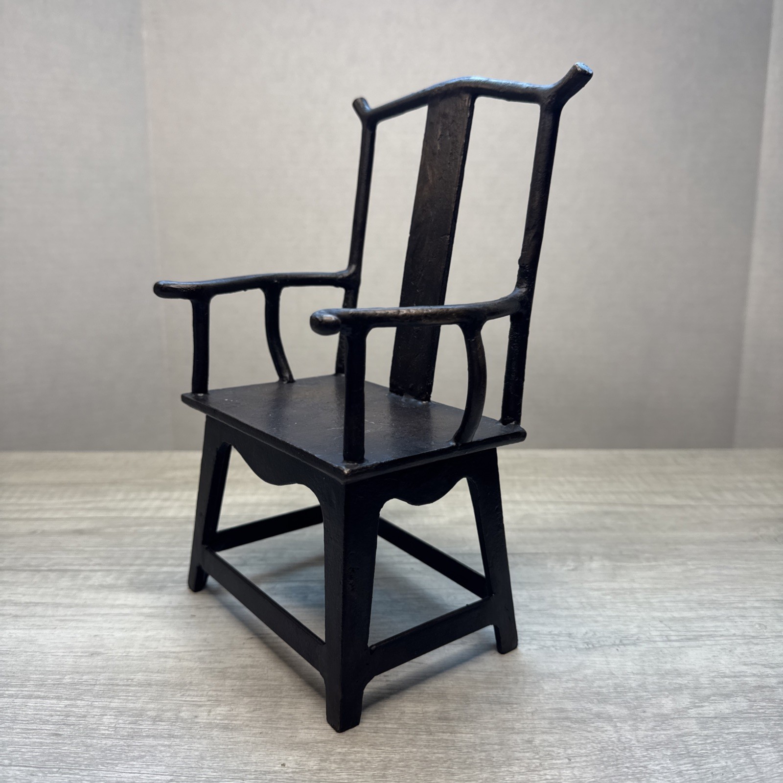 Vintage Chinese Bronze Doll Model Armchair 10”H Plant Stand? EUC