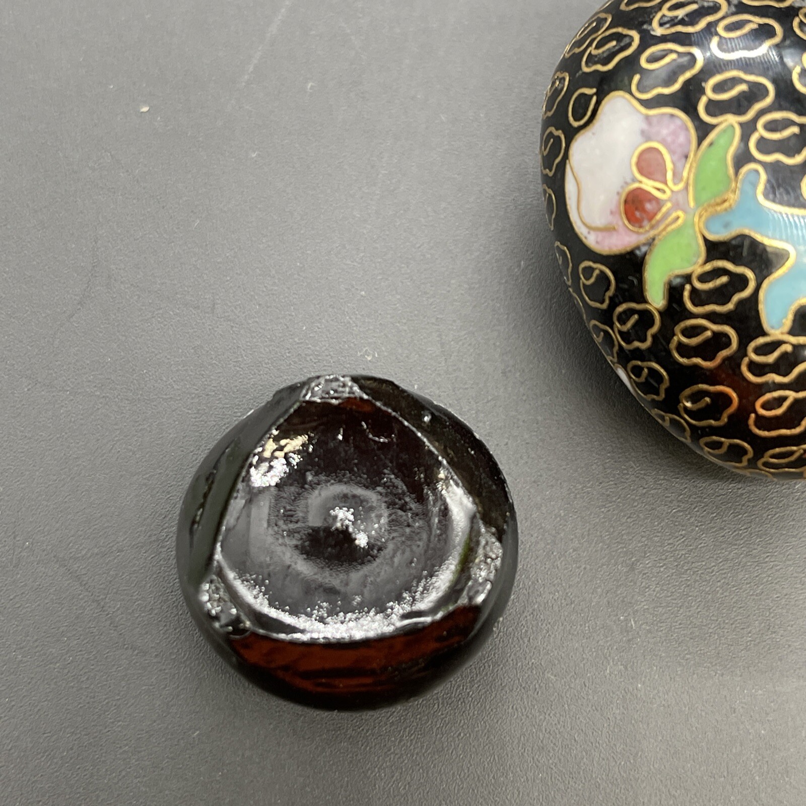 Cloisonné Eggs & Wooden Stands Floral Multicolor & Gold Design Small