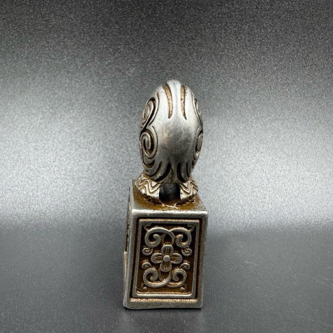 Vintage Tibetan Sky Iron Hand Carved Seal Nepal Dharma Stamp Collectible