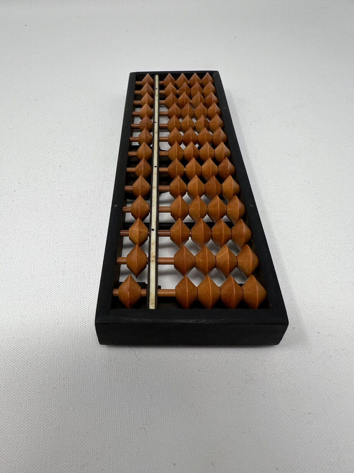 Vintage Japanese SUN Stained Wood 13 Column Abacus Counting Frame