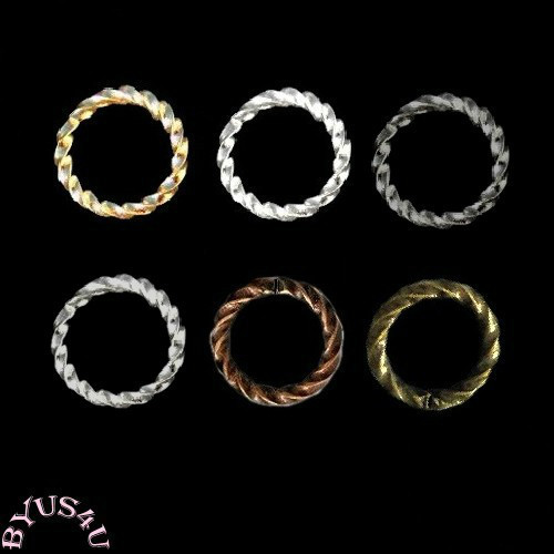 JUMP RING 16 gauge Twisted OPEN FANCY ROPE CONNECTOR FINDING PICK 6mm 8mm 10mm