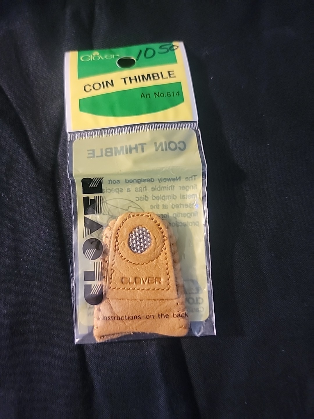 Clover: LEATHER COIN THIMBLE #614 – NEW – (Coin Dimpled Disc)