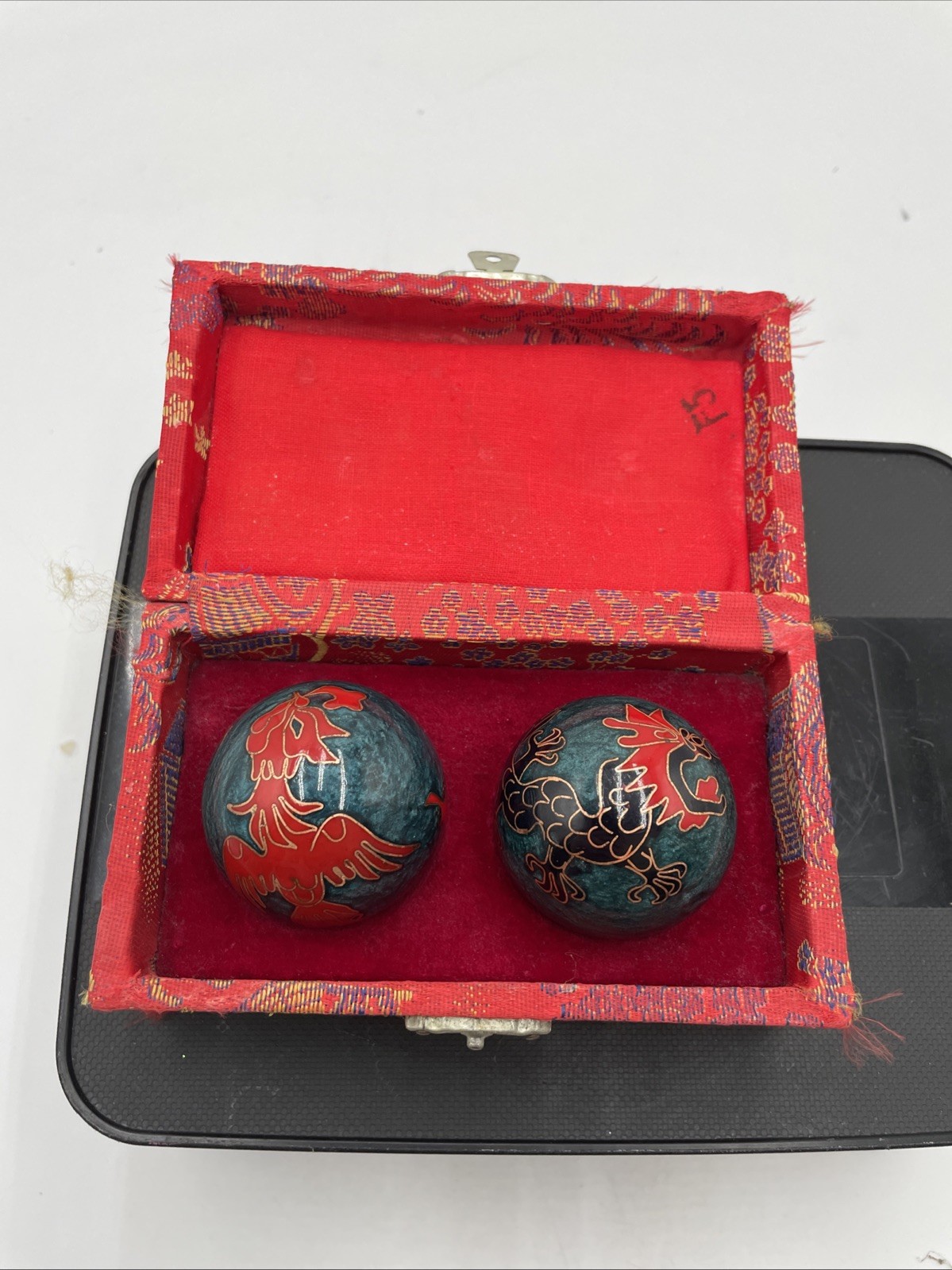Vintage Shouxing Chinese Baoding Bals w/ Chime Dragons