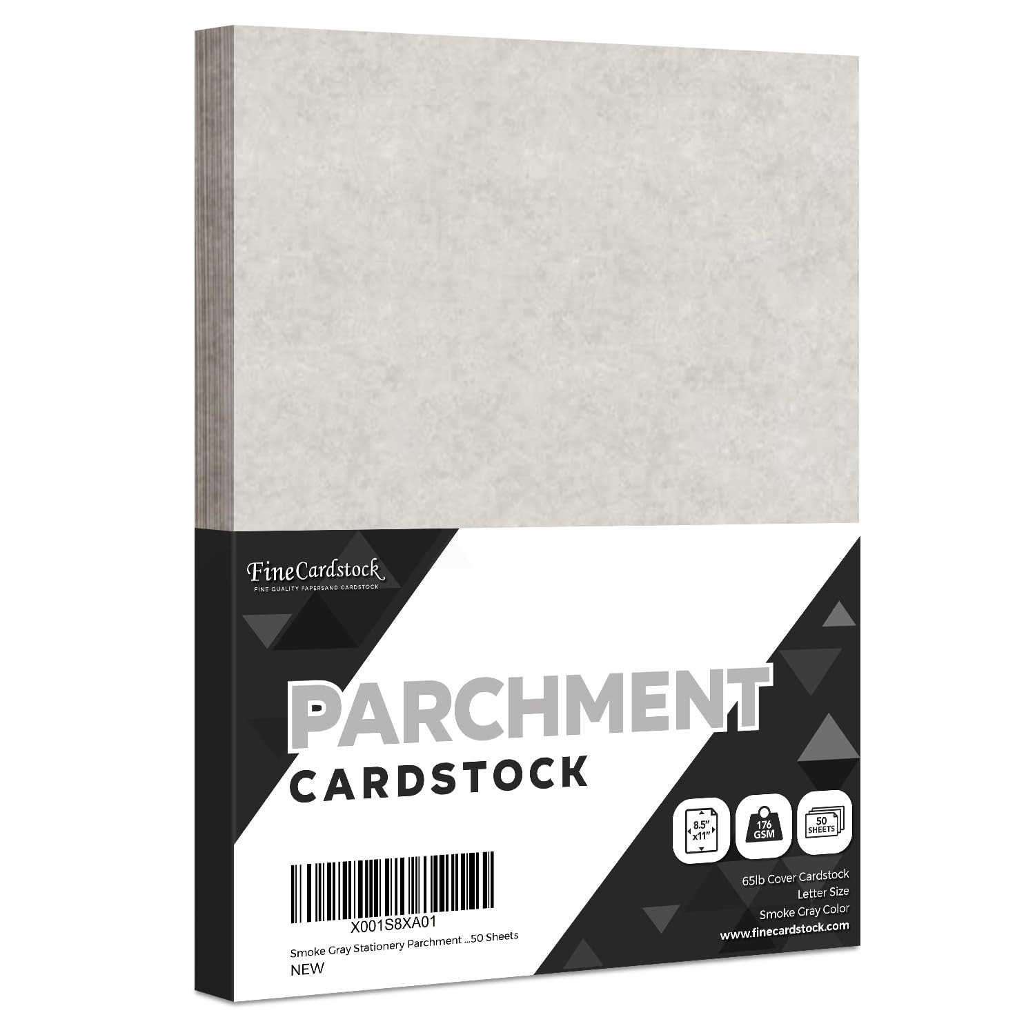 Smoke Gray Stationery Parchment Recycled Paper | 65Lb Cover Cardstock | 8.5 x 11