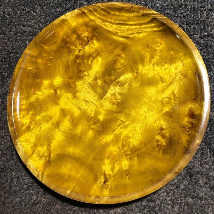 Golden Camphor Wood Plate 7cm Natural Wood Coaster Fruit Snack Dish Random Color