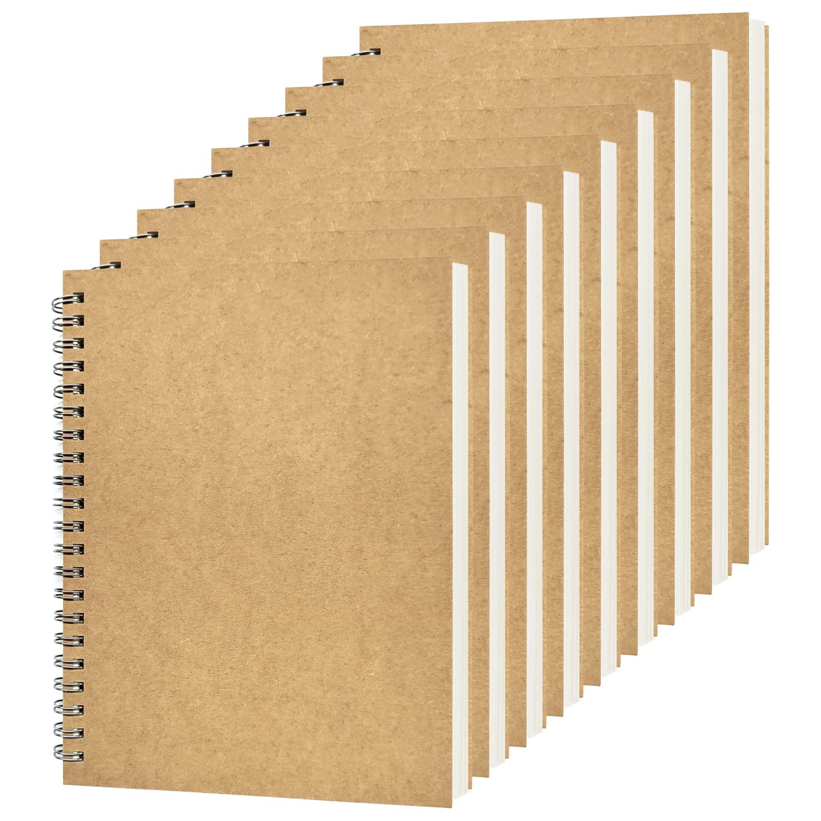 Blank Spiral Notebook, 9-Pack, Soft Cover, Sketch book, 100 Pages / 50 Sheets…
