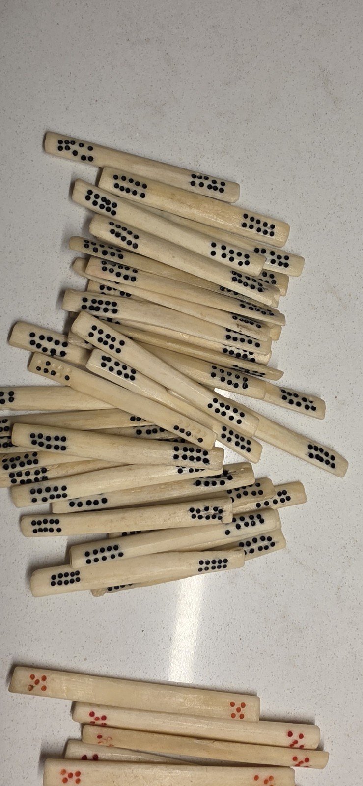 Antique Chinese Bone Mahjong Counting Sticks 118 Total See Discription