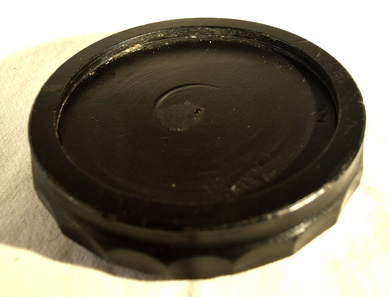 Vintage Chinese Round Ebony Wooden Stand /Lamp Base 5″ diam S4