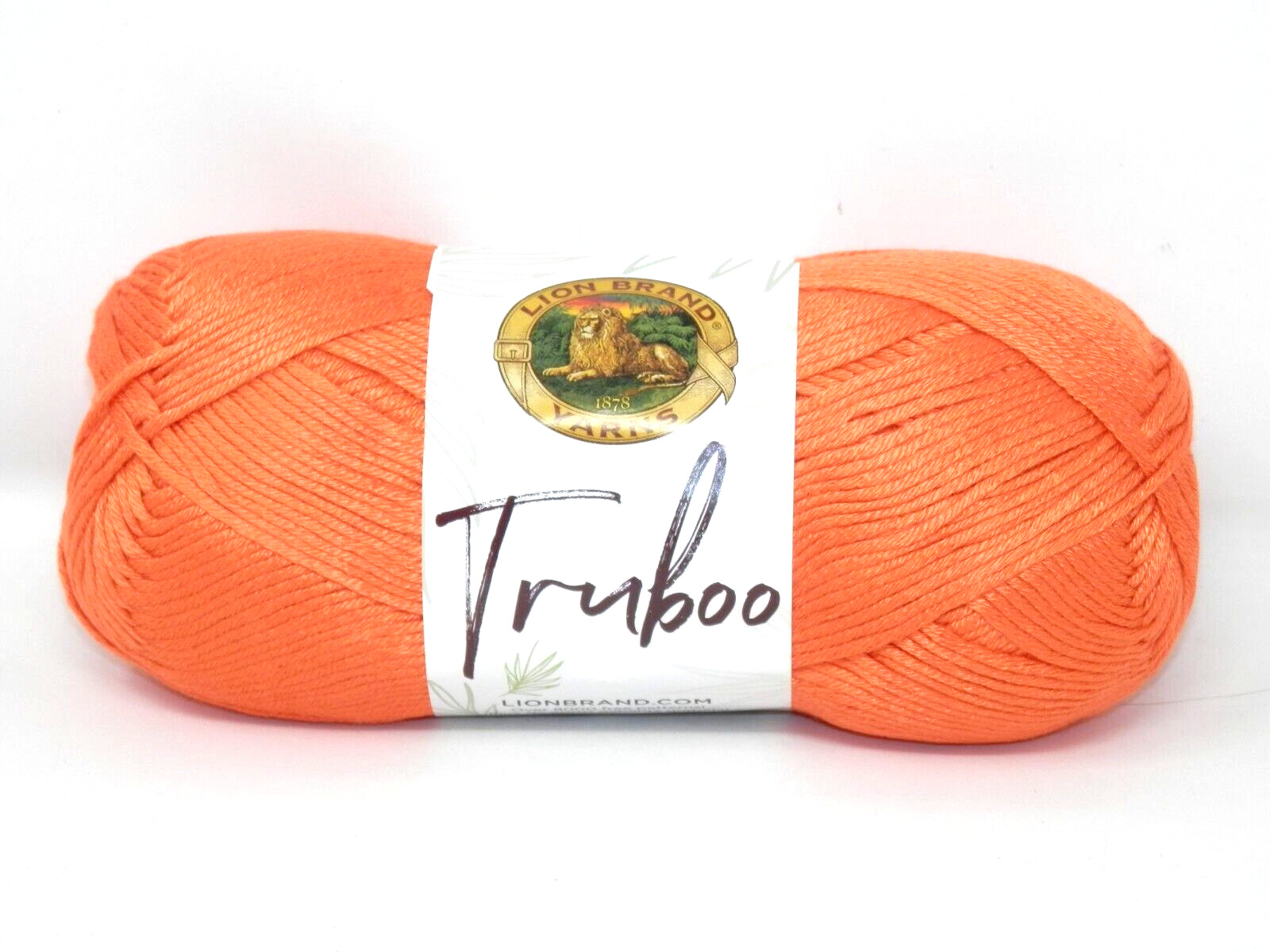 Lion Brand Truboo Yarn Tangerine Orange 837-133 Skein 3.5oz Rayon 241 yds New