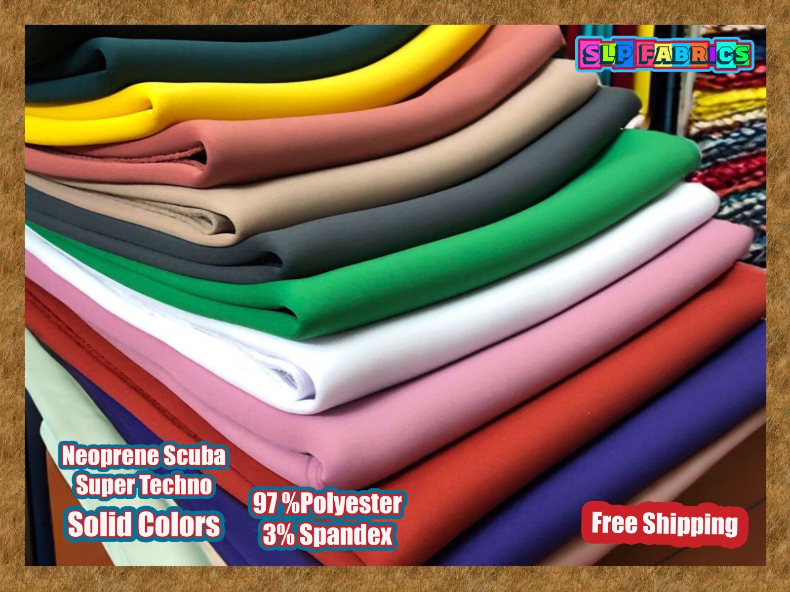 Neoprene Super Techno Fabric-2mm Thick-Solid Colors Collection-Sold by the Yard