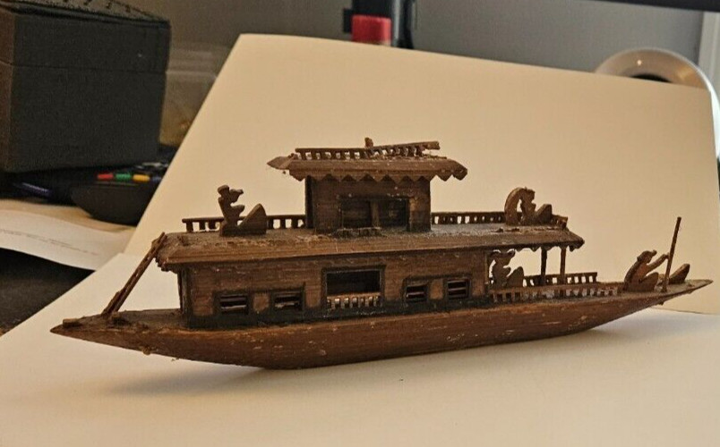 Vintage Chinese Wood Carvings and Folk Art – Boats, Shadowbox Wagons