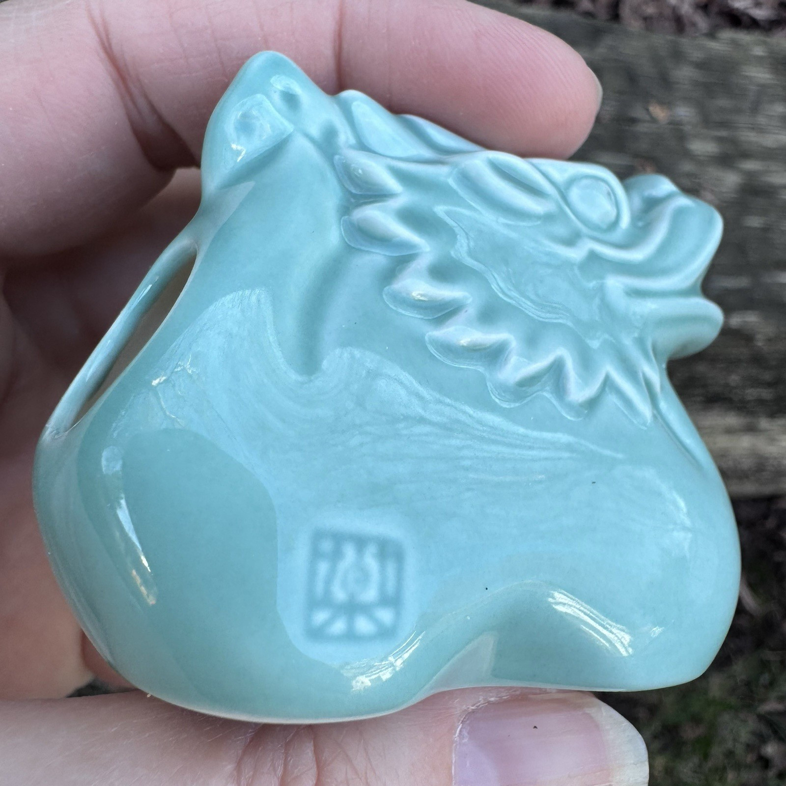 Chinese Good Luck Oriental Zodiac Ceramic Toothpick Holder Year of the Dragon