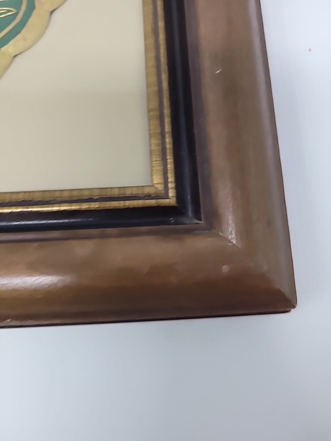 Two Framed Vintage Golden Cloud Green Chinese Hand Embroidered Panel
