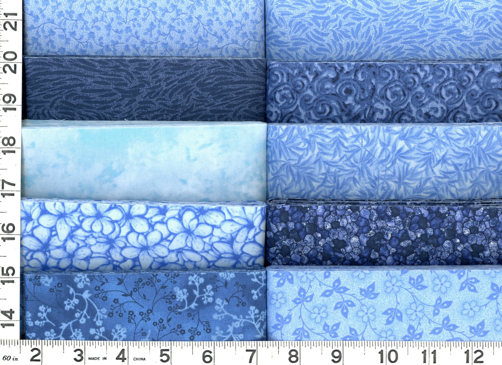 Classic Blue Jelly Roll 40 – 2.5″ Strips Quilting & Sewing Fabric