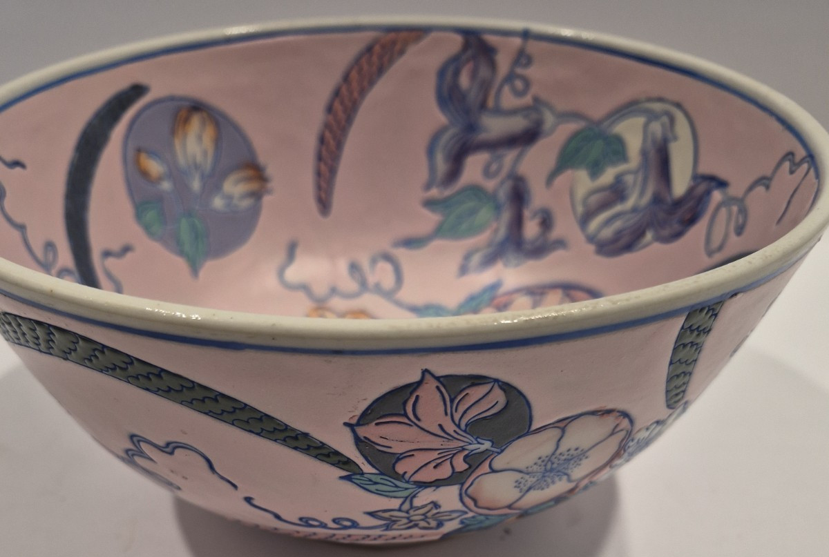 Vintage CPC Macau Pink Floral PORCELAIN BOWL Bowl 8″ Diameter