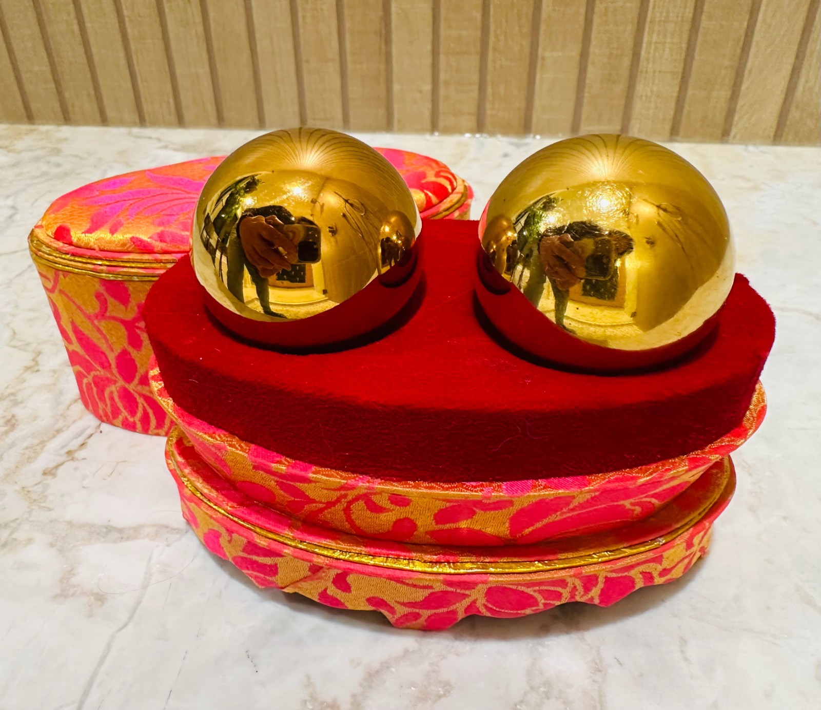 Icon Too Brass Baoding Chinese Health Balls Meditation Hand Exercise Set