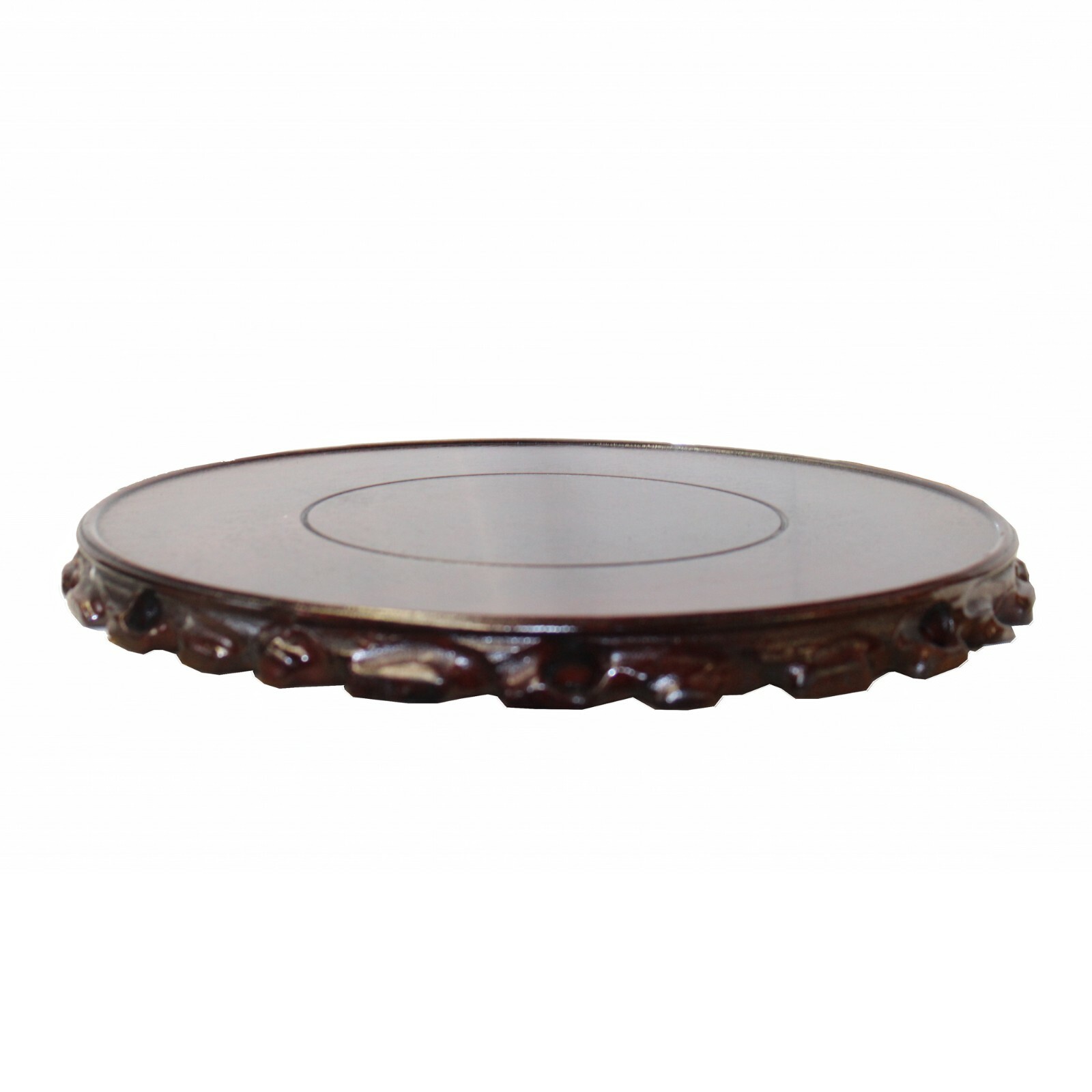 Chinese Brown Wood Handmade Round Table Top Stand Display Easel 5″ ws818A