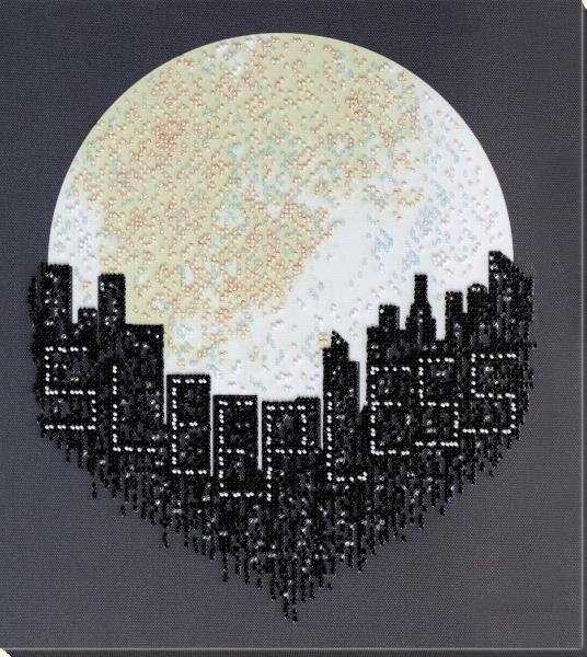 Bead embroidery kit The city does not sleep needlework kit Art beadwork pattern